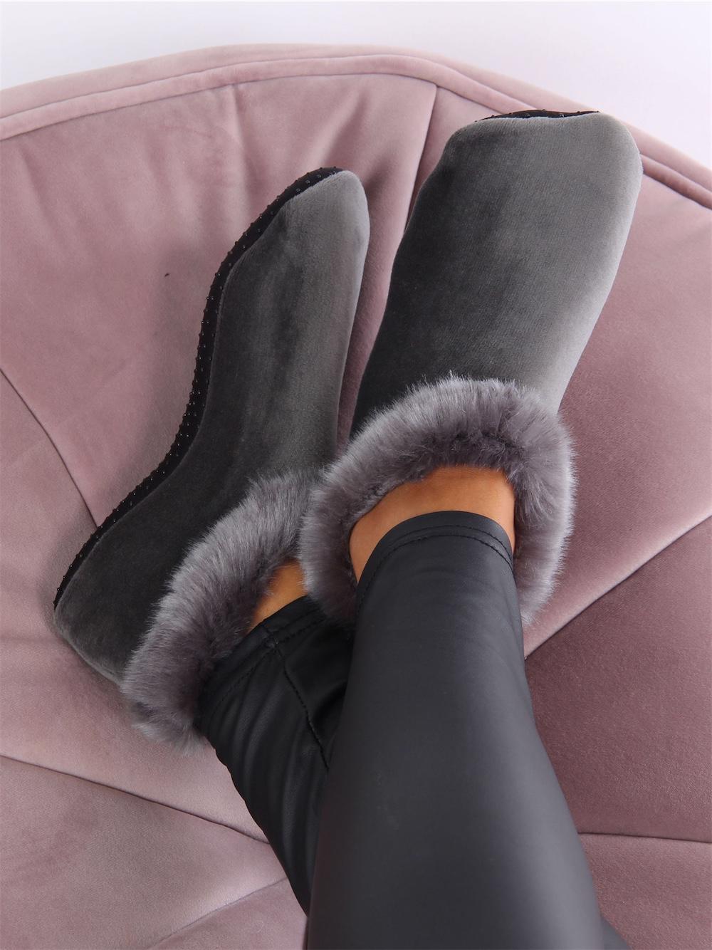 Haylee - Sorte bløde hyggelige sutsko